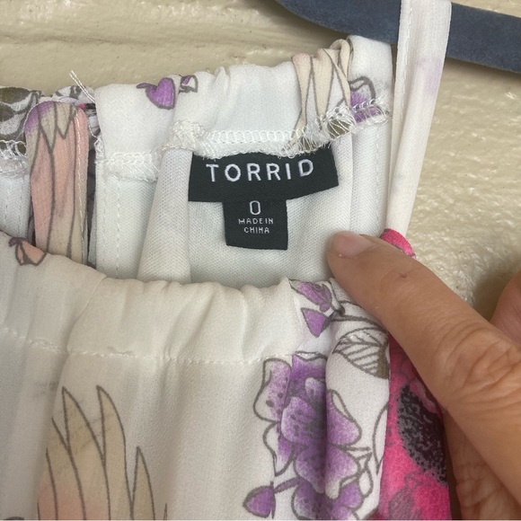 Torrid Womens Halter Keyhole Neck Floral Midi Chiffon Dress Romantic Sz 0 - Picture 6 of 9